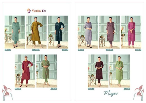 Vamika Nx Presnets  Magic Viscose Silk Formal Wear Fancy Kurtis Wholesale Rate In Surat
