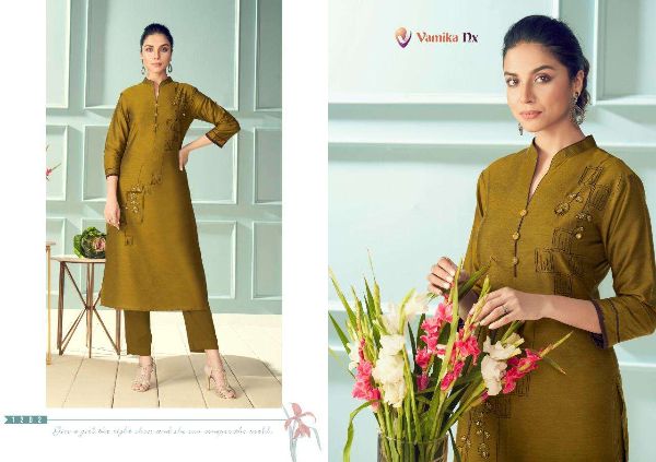 Vamika Nx Presnets  Magic Viscose Silk Formal Wear Fancy Kurtis Wholesale Rate In Surat