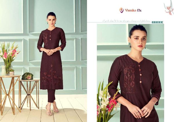 Vamika Nx Presnets  Magic Viscose Silk Formal Wear Fancy Kurtis Wholesale Rate In Surat