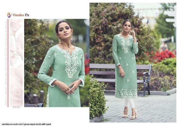 Vamika Presnets  Nx Rooh Vol 2 Pure Rayon Kurti With Pant Wholesale Rate In Surat