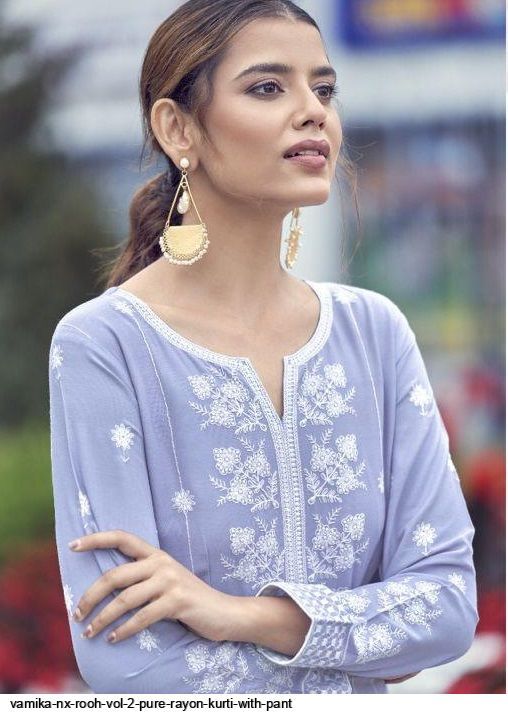 Vamika Presnets  Nx Rooh Vol 2 Pure Rayon Kurti With Pant Wholesale Rate In Surat