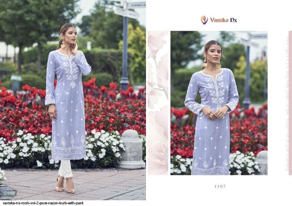 Vamika Presnets  Nx Rooh Vol 2 Pure Rayon Kurti With Pant Wholesale Rate In Surat
