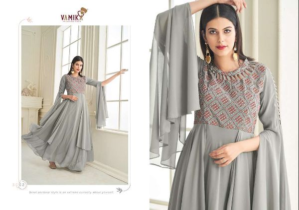 Vamika Presnets Vihana  Georgette With Heavy Embroidery Festival Season Designer Gown Wholesale Rate In Surat