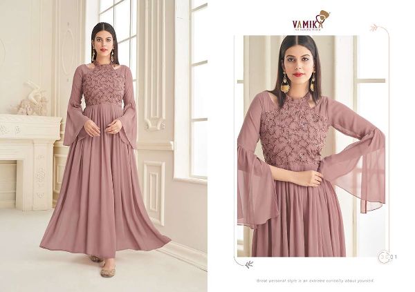Vamika Presnets Vihana  Georgette With Heavy Embroidery Festival Season Designer Gown Wholesale Rate In Surat