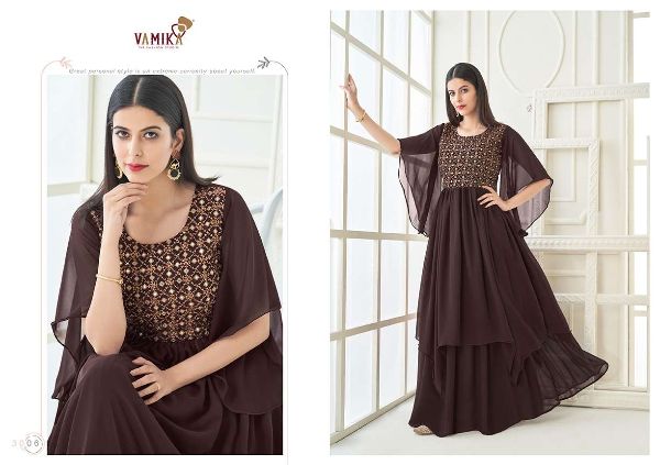 Vamika Presnets Vihana  Georgette With Heavy Embroidery Festival Season Designer Gown Wholesale Rate In Surat