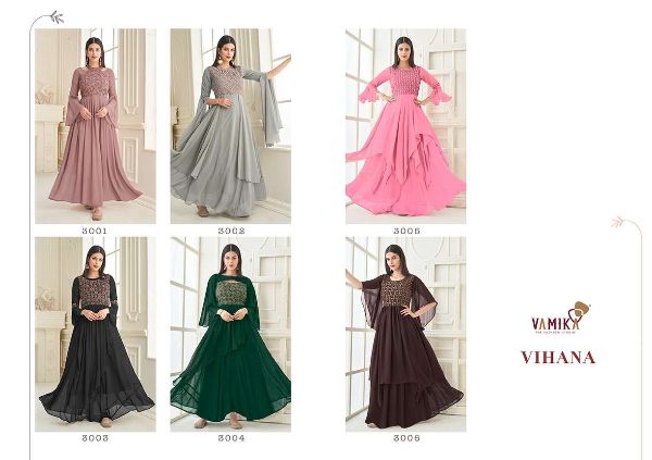 Vamika Presnets Vihana  Georgette With Heavy Embroidery Festival Season Designer Gown Wholesale Rate In Surat