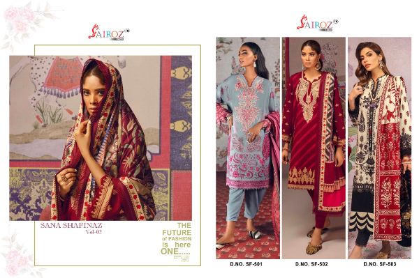 Sairoz Presnets Sana Safinaz Vol-3 Heavy Cotton Pakistani Suit Wholesale Rate In Surat