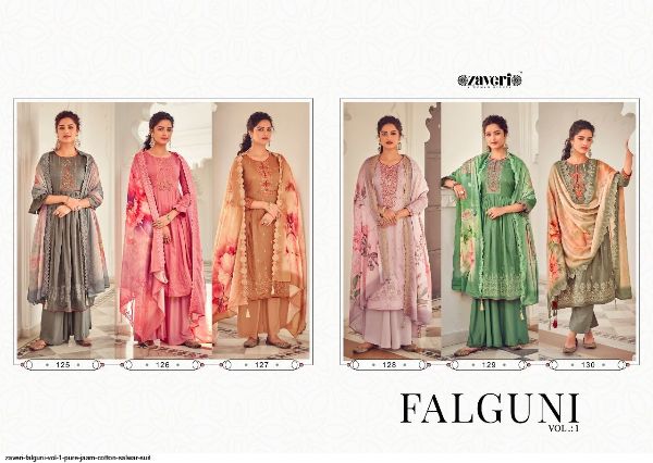 Zaveri Presnets Falguni Vol 1 Pure Jaam Cotton Salwar Suit Wholesale Rate In Surat