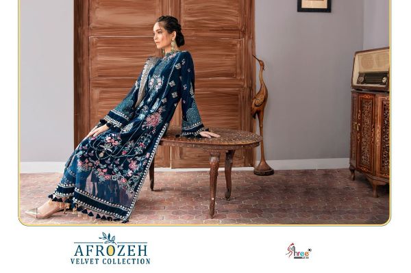 Shree Fabs Presnets Afrozeh Velvet Collection  Wholesale Rate In Surat - Sai Dresses