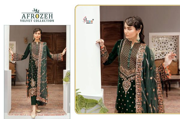 Shree Fabs Presnets Afrozeh Velvet Collection  Wholesale Rate In Surat - Sai Dresses