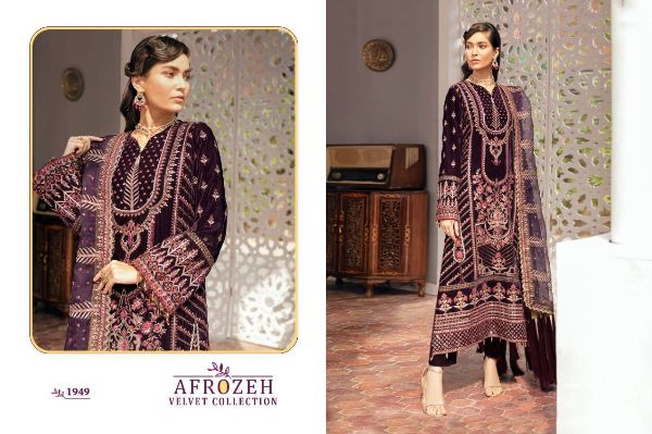 Shree Fabs Presnets Afrozeh Velvet Collection  Wholesale Rate In Surat - Sai Dresses