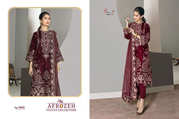 Shree Fabs Presnets Afrozeh Velvet Collection  Wholesale Rate In Surat - Sai Dresses