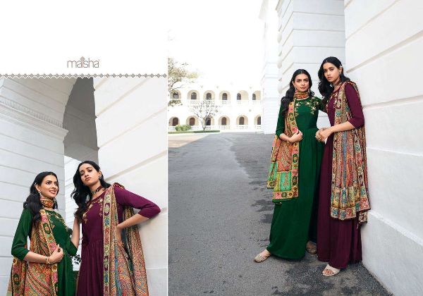 Maisha Presents Maskeen Viscose Musleen Handwork Long Wholesale Rate In Suart