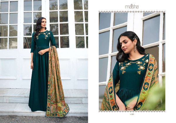 Maisha Presents Maskeen Viscose Musleen Handwork Long Wholesale Rate In Suart