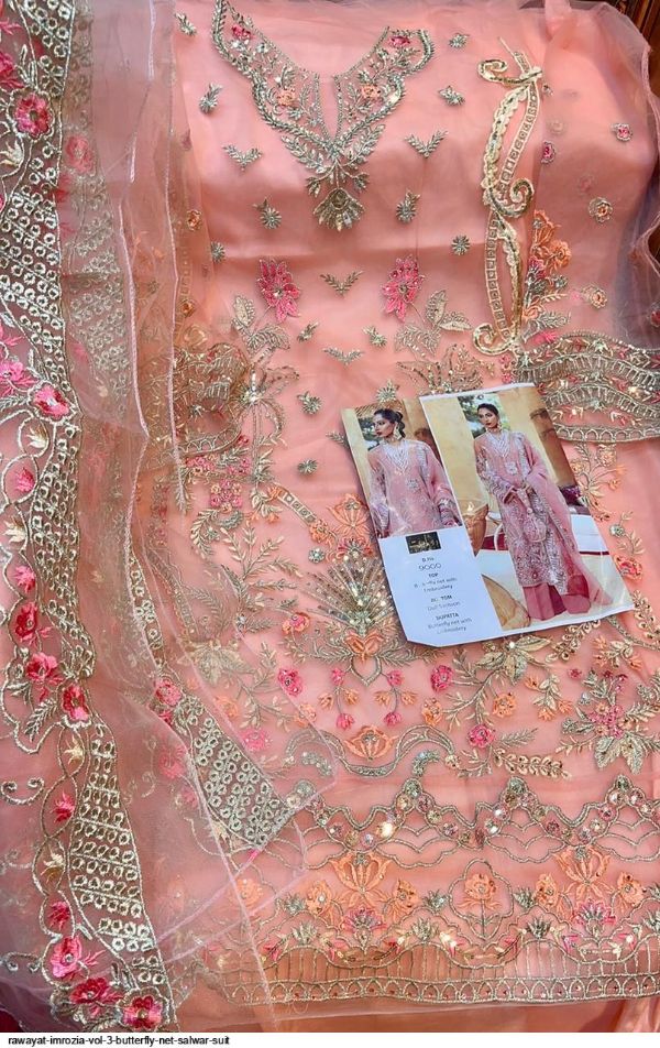 Rawayat Presents  Imrozia Vol 3 Butterfly Net Salwar Suit Wholesale Rate In Surat