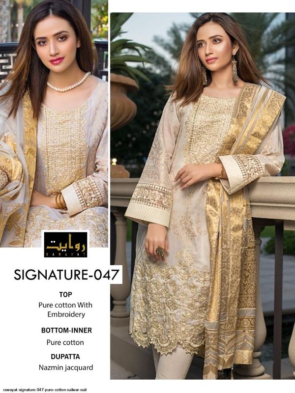 Rawayat Presnets  Signature Vol- 16 Pure Cotton Salwar Suit Wholesale Rate In Suart - Sai Dresses