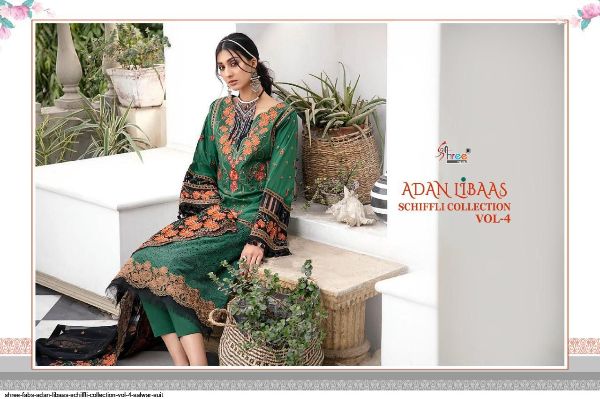 Shree Fabs Presnets Adan Libaas Schiffli Collection Vol 4 Nx Salwar Suit Wholesale Rate In Surat - Sai Dresses