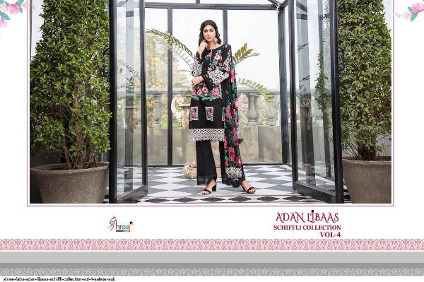 Shree Fabs Presnets Adan Libaas Schiffli Collection Vol 4 Nx Salwar Suit Wholesale Rate In Surat - Sai Dresses