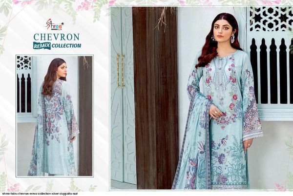 Shree Fabs Presents  Chevron Remix Collection Silver Duppatta Suit Wholesale Rate In Surat