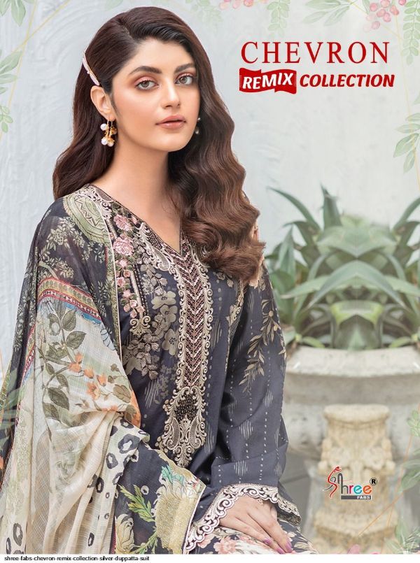 Shree Fabs Presents  Chevron Remix Collection Silver Duppatta Suit Wholesale Rate In Surat
