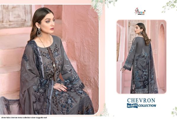 Shree Fabs Presents  Chevron Remix Collection Silver Duppatta Suit Wholesale Rate In Surat