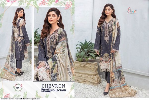 Shree Fabs Presents  Chevron Remix Collection Silver Duppatta Suit Wholesale Rate In Surat