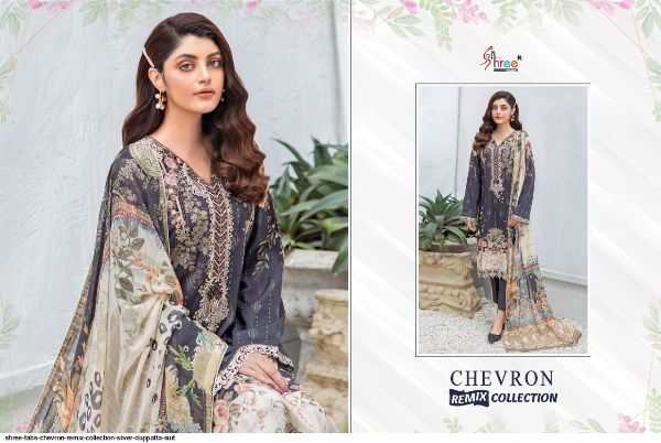 Shree Fabs Presents  Chevron Remix Collection Silver Duppatta Suit Wholesale Rate In Surat