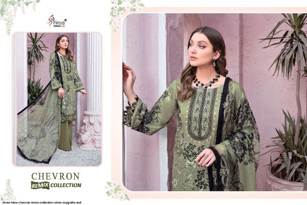 Shree Fabs Presents  Chevron Remix Collection Silver Duppatta Suit Wholesale Rate In Surat