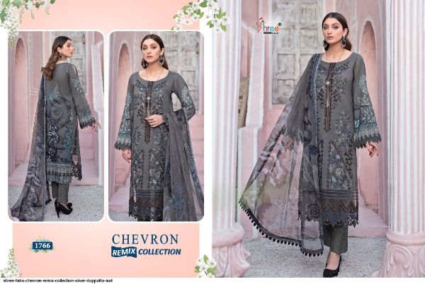 Shree Fabs Presents  Chevron Remix Collection Silver Duppatta Suit Wholesale Rate In Surat
