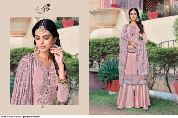 Vouch Fashion Presnets  Naari Vol 3 Georgette Salwar Suit Wholesale Rate In Surat