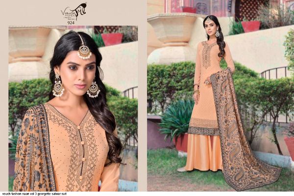 Vouch Fashion Presnets  Naari Vol 3 Georgette Salwar Suit Wholesale Rate In Surat