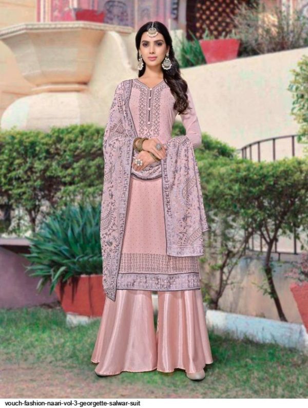 Vouch Fashion Presnets  Naari Vol 3 Georgette Salwar Suit Wholesale Rate In Surat