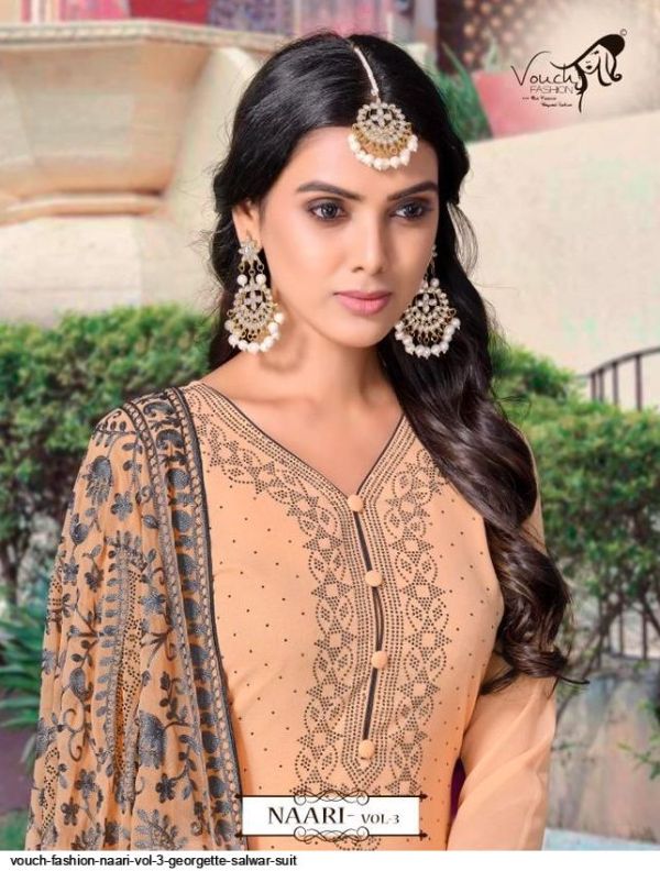 Vouch Fashion Presnets  Naari Vol 3 Georgette Salwar Suit Wholesale Rate In Surat