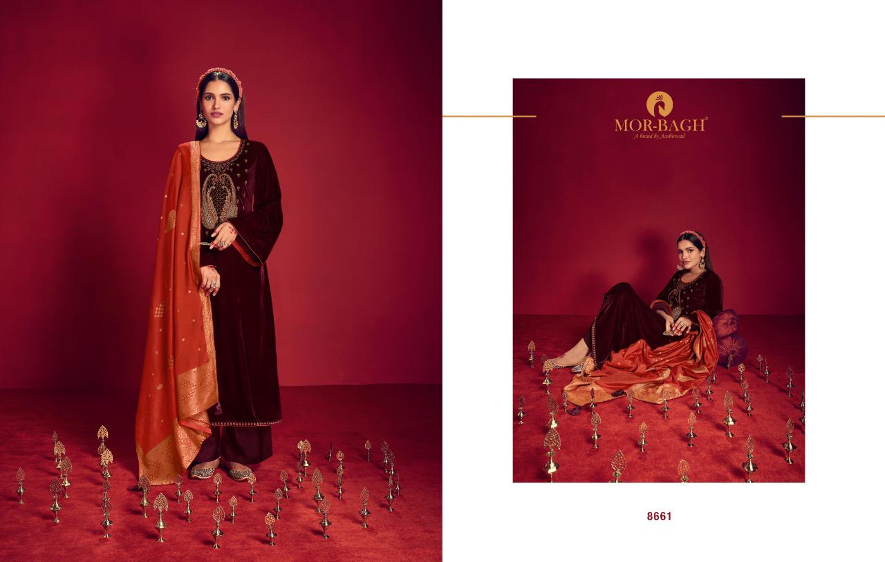 Aashirwad Presents  Morbagh Rajjo Designer Style Festive Wear 9000 Velvet Salwar Suits Wholesale Rate In Surat - Sai Dresses
