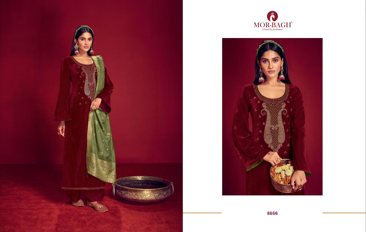 Aashirwad Presents  Morbagh Rajjo Designer Style Festive Wear 9000 Velvet Salwar Suits Wholesale Rate In Surat - Sai Dresses