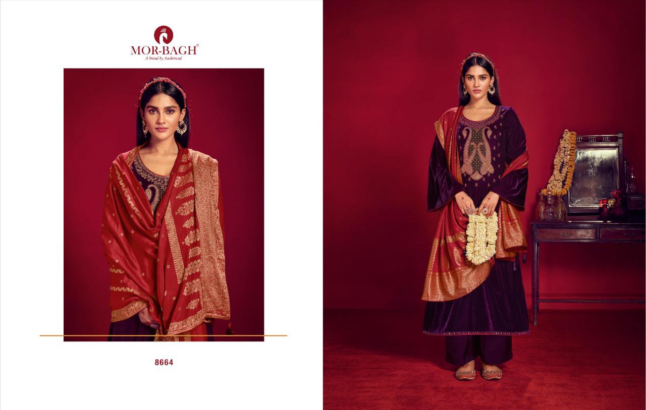 Aashirwad Presents  Morbagh Rajjo Designer Style Festive Wear 9000 Velvet Salwar Suits Wholesale Rate In Surat - Sai Dresses