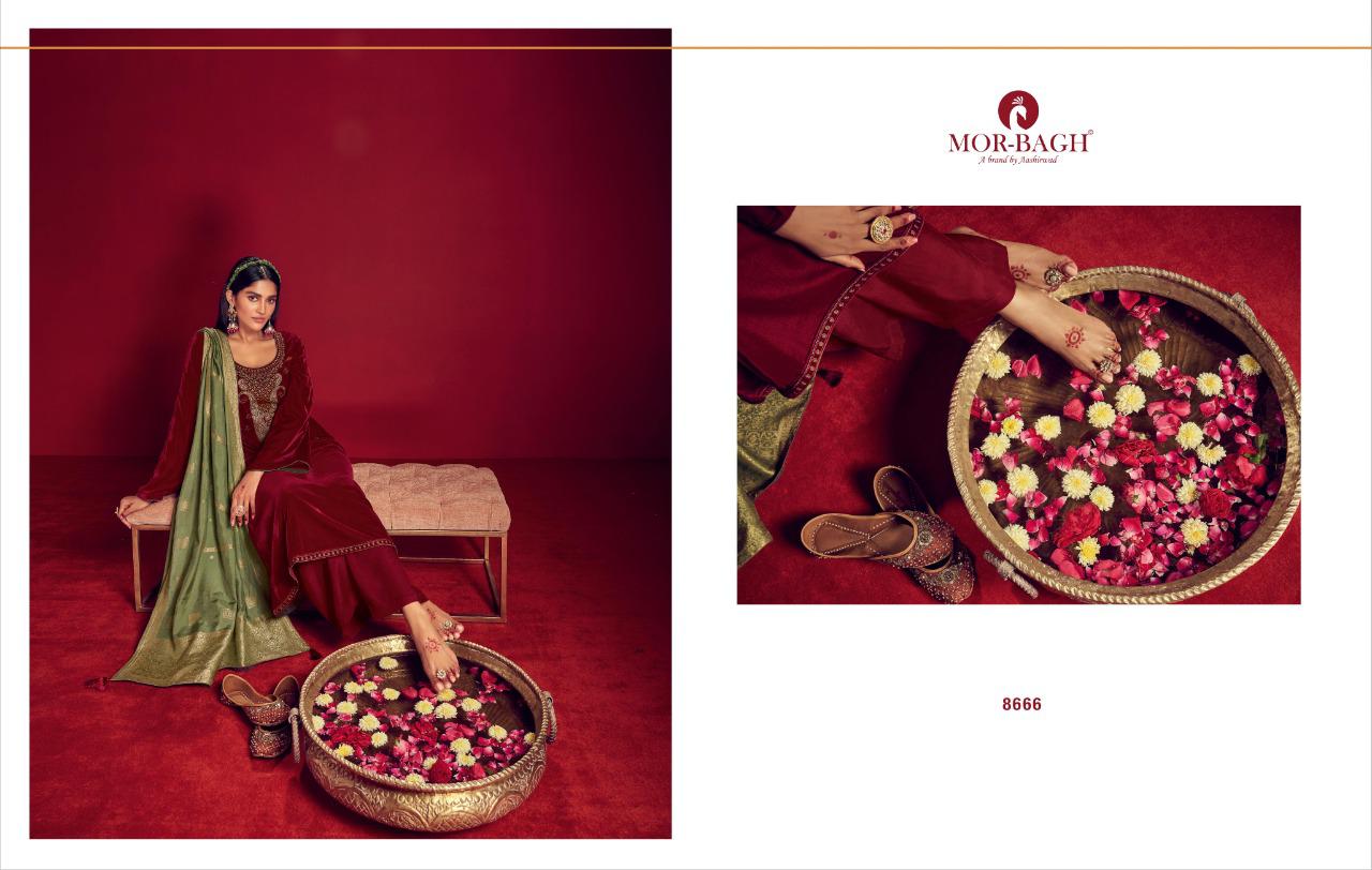 Aashirwad Presents  Morbagh Rajjo Designer Style Festive Wear 9000 Velvet Salwar Suits Wholesale Rate In Surat - Sai Dresses