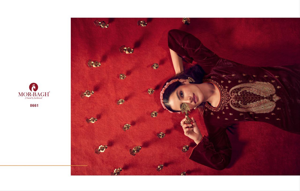 Aashirwad Presents  Morbagh Rajjo Designer Style Festive Wear 9000 Velvet Salwar Suits Wholesale Rate In Surat - Sai Dresses