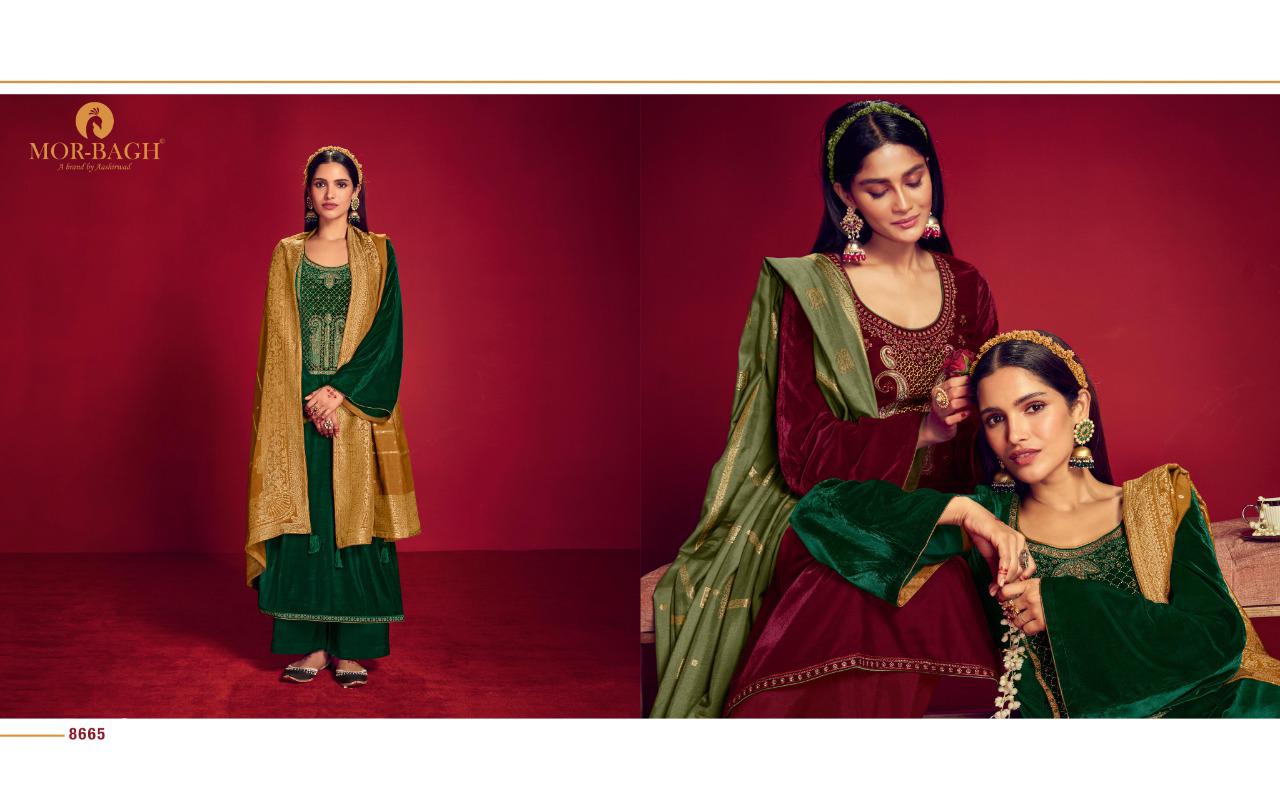 Aashirwad Presents  Morbagh Rajjo Designer Style Festive Wear 9000 Velvet Salwar Suits Wholesale Rate In Surat - Sai Dresses