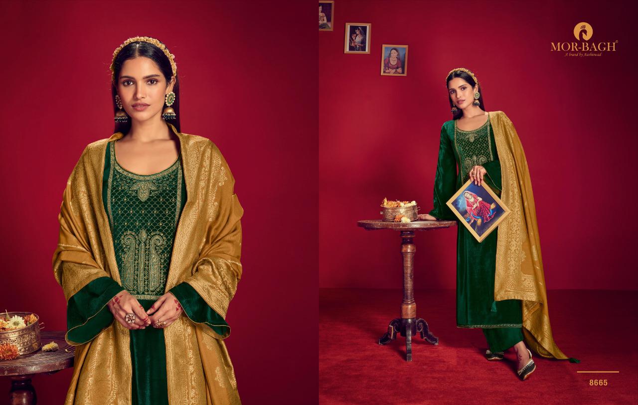 Aashirwad Presents  Morbagh Rajjo Designer Style Festive Wear 9000 Velvet Salwar Suits Wholesale Rate In Surat - Sai Dresses