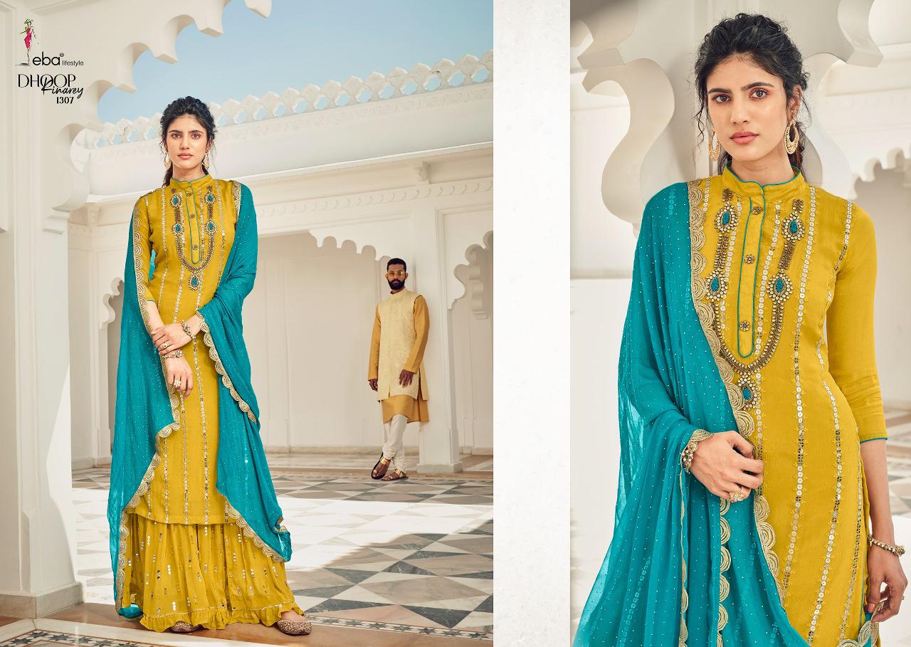 Eba Lifestyle Presents Dhoop Kinarey Nx Pakistani Heavy Georgette Suits Latest Collection Whlesale Rate In Surat - Sai Dresses