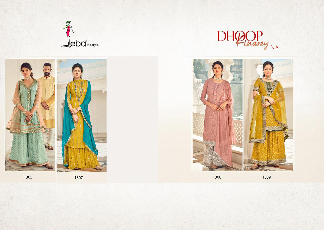 Eba Lifestyle Presents Dhoop Kinarey Nx Pakistani Heavy Georgette Suits Latest Collection Whlesale Rate In Surat - Sai Dresses