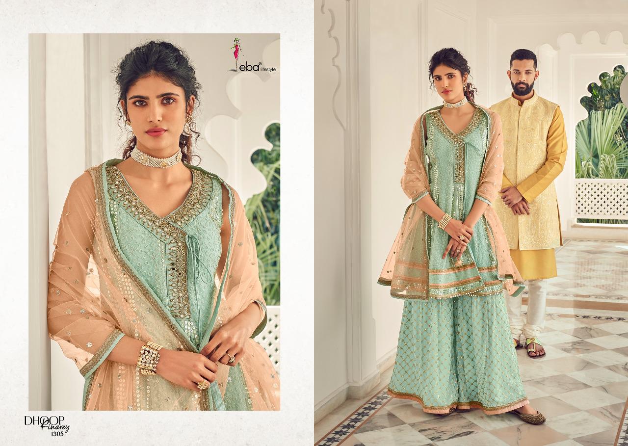Eba Lifestyle Presents Dhoop Kinarey Nx Pakistani Heavy Georgette Suits Latest Collection Whlesale Rate In Surat - Sai Dresses