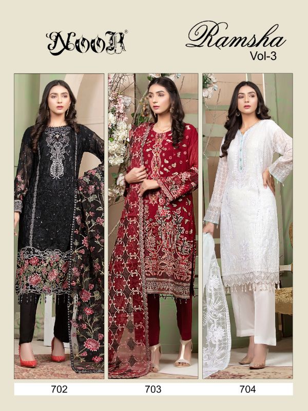 Noor Prensets Ramsha Vol-3 Pakistani Dress Material Wholesale Rate In Surat