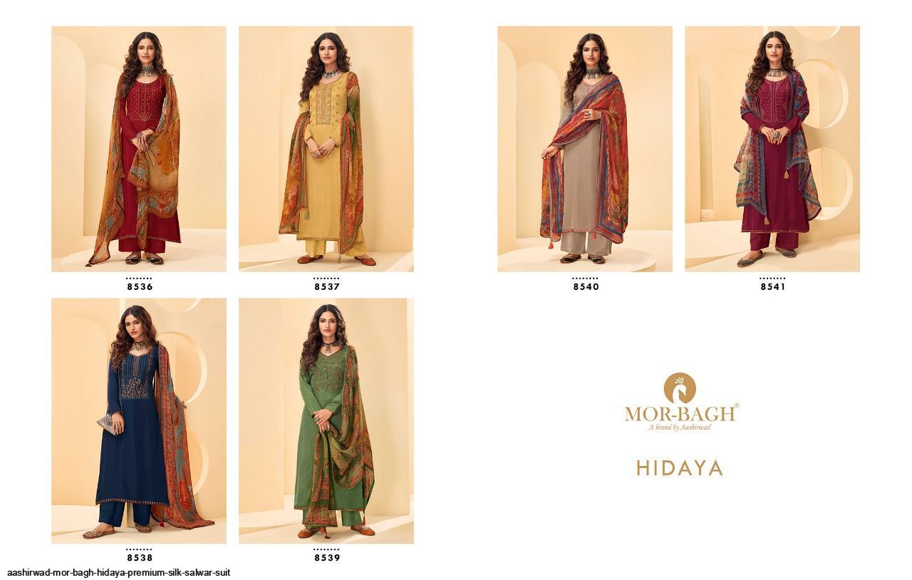 Aashirwad Resnets  Mor Bagh Hidaya Premium Silk Salwar Suit Wholesale Rate In  Surat - Sai Dresses