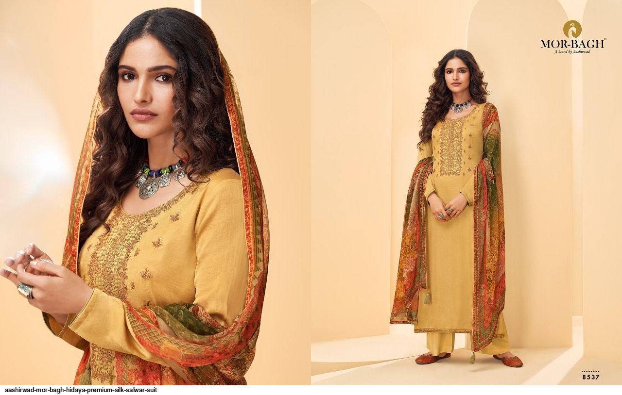Aashirwad Resnets  Mor Bagh Hidaya Premium Silk Salwar Suit Wholesale Rate In  Surat - Sai Dresses