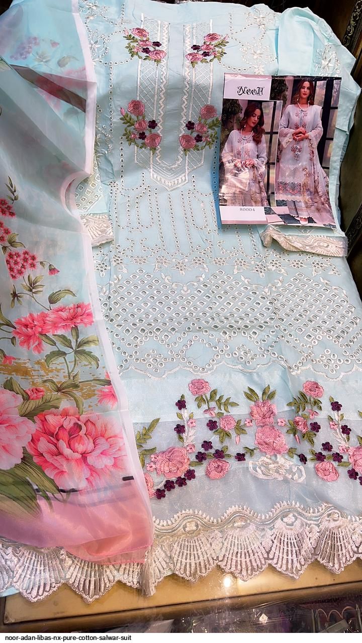 Noor Presnets  Adan Libas Nx Pure Cotton Salwar Suit Wholesale Rate In Surat - Sai Dresses