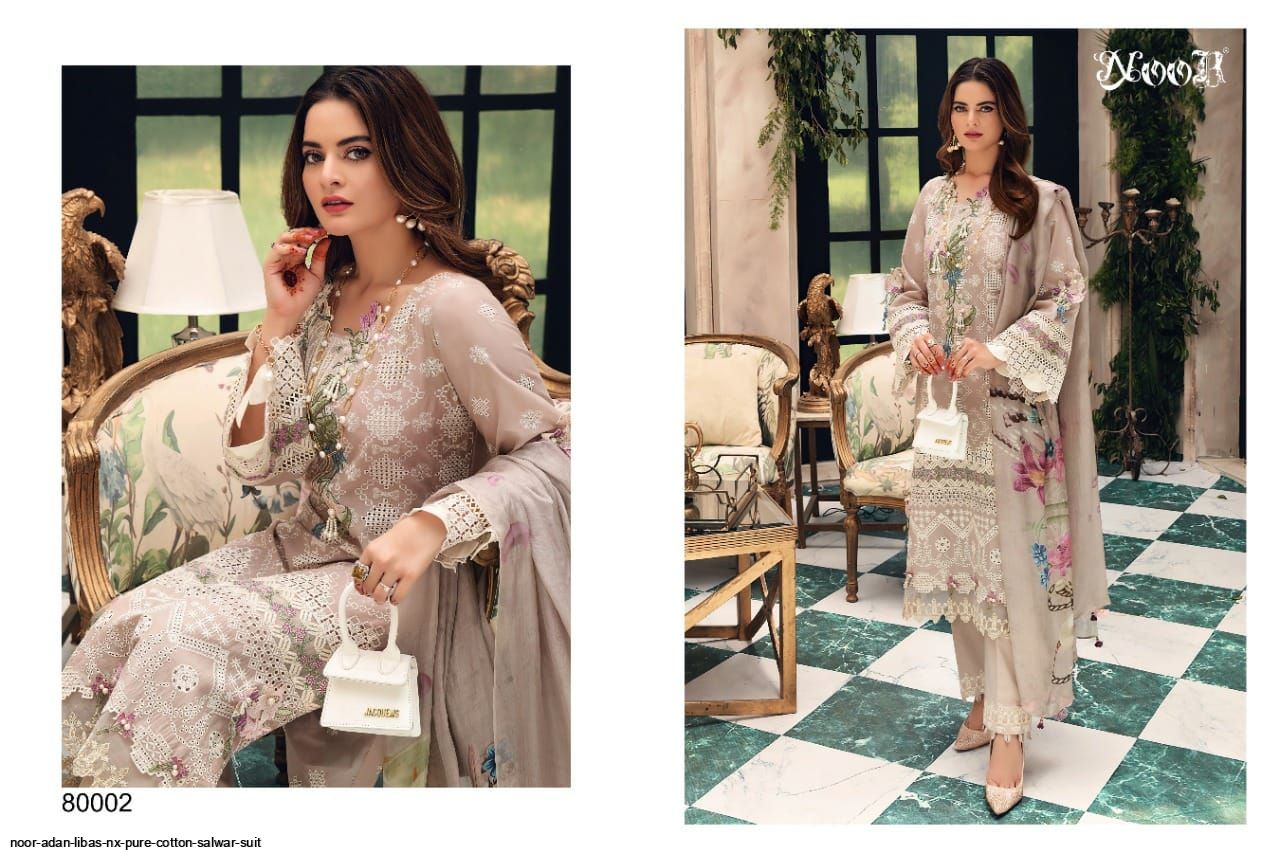 Noor Presnets  Adan Libas Nx Pure Cotton Salwar Suit Wholesale Rate In Surat - Sai Dresses