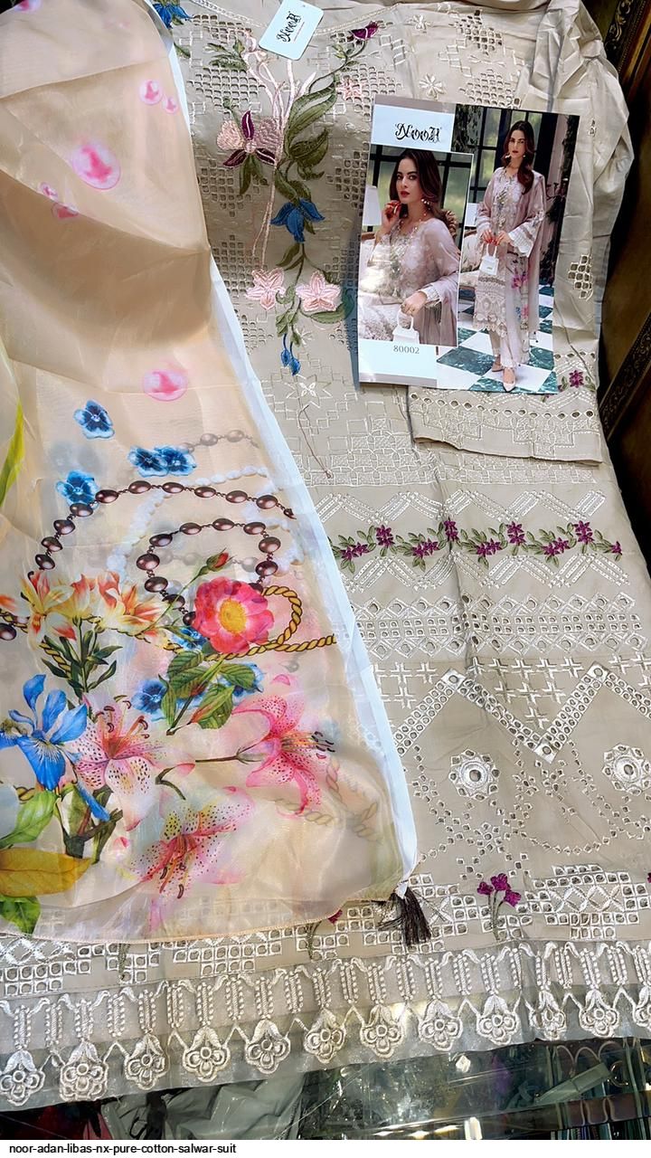 Noor Presnets  Adan Libas Nx Pure Cotton Salwar Suit Wholesale Rate In Surat - Sai Dresses