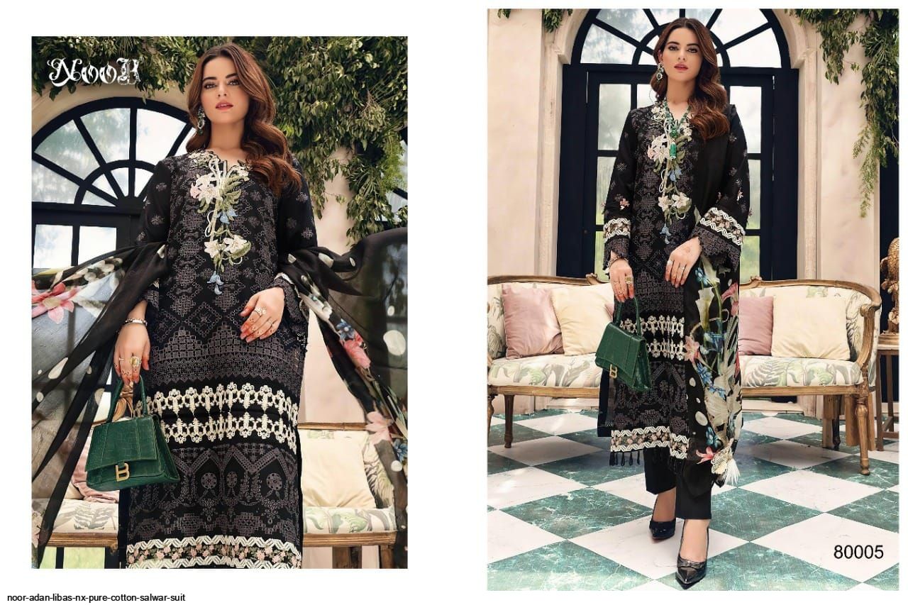 Noor Presnets  Adan Libas Nx Pure Cotton Salwar Suit Wholesale Rate In Surat - Sai Dresses